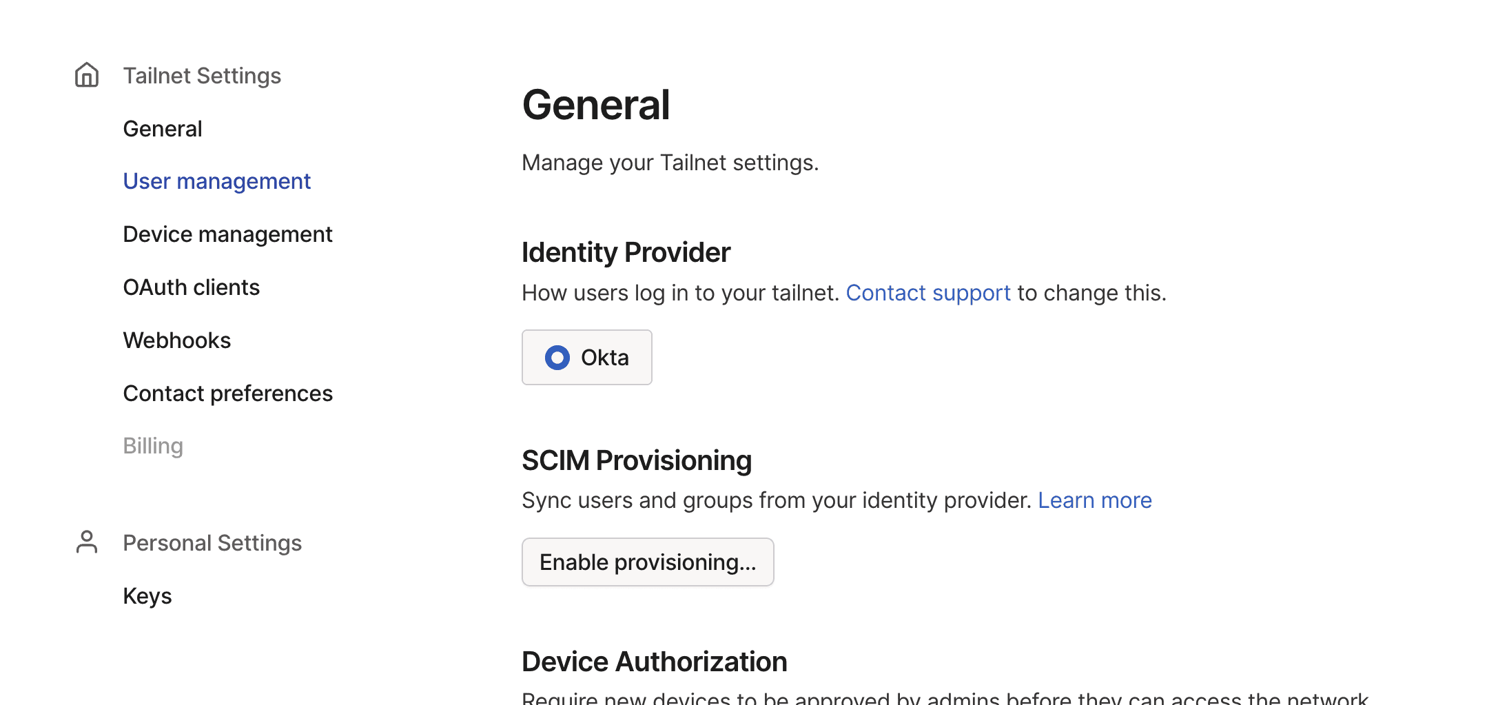 Enable Provisioning for Okta