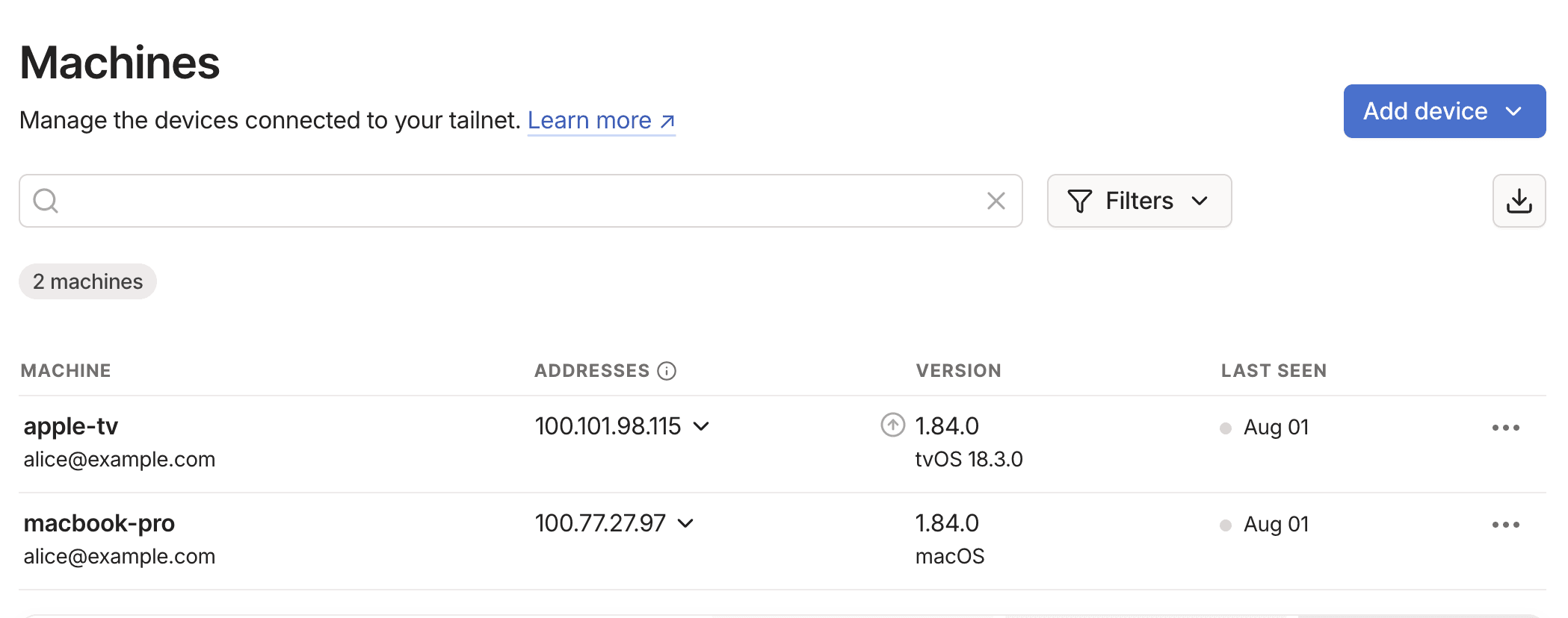 Choosing use case for tailnet creation.